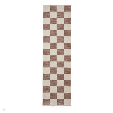 Baltimore 66618 Modern Checkerboard High-Density Smooth Polyester Flat-Pile Grey Runner-Think Rugs-Rug Love - The Most Loved Rug Store